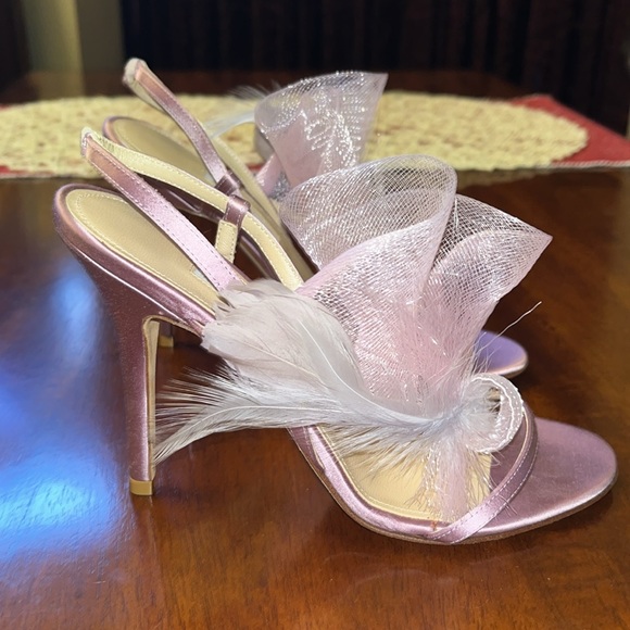 Andrea Mondin Satin Sling Back Heels - Picture 5 of 8